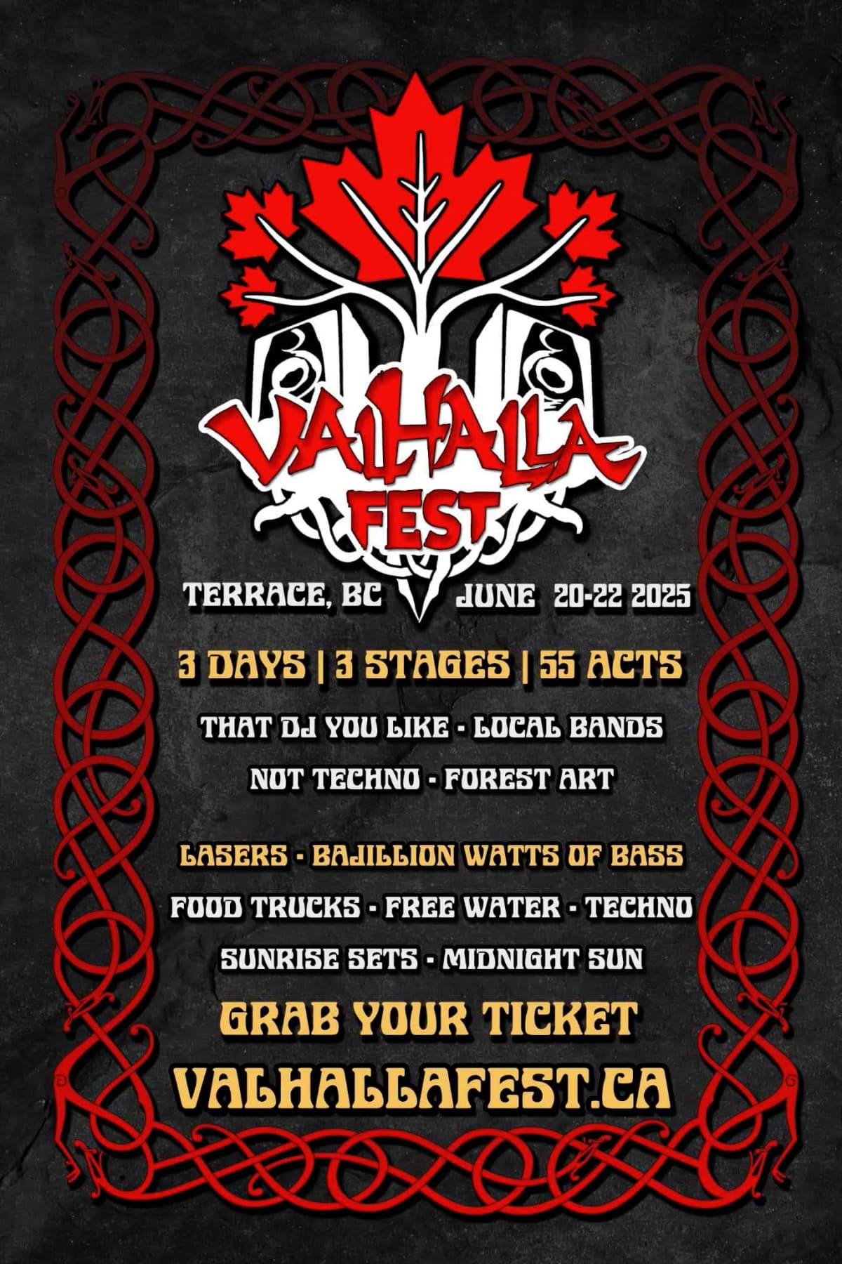 ValhallaFest Pre Lineups poster for 2025